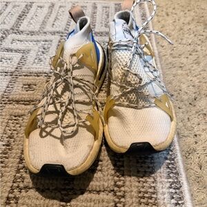 Women’s White and Yellow Athletic Sneakers